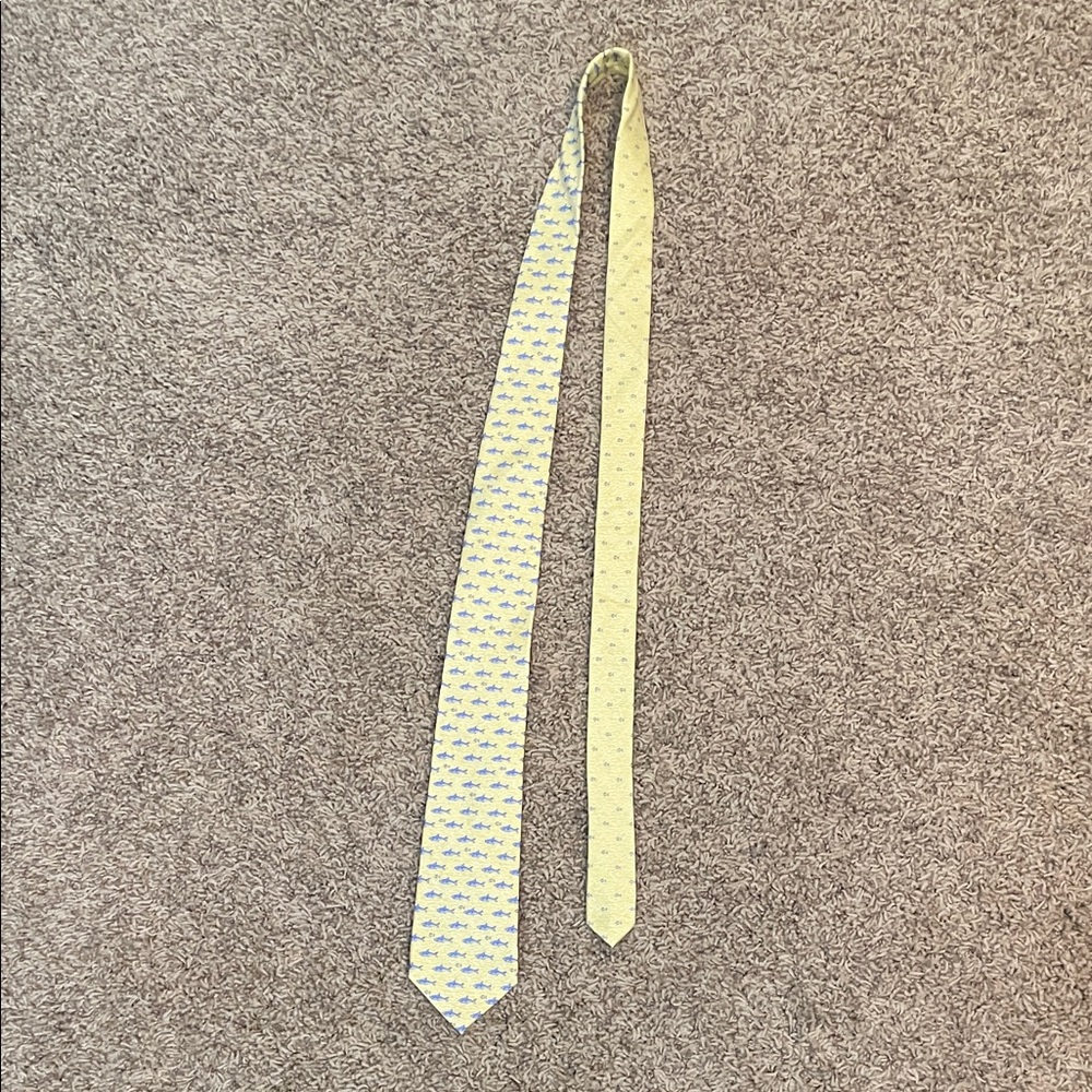 Tommy Hilfiger Yellow and Blue Patterned Tie